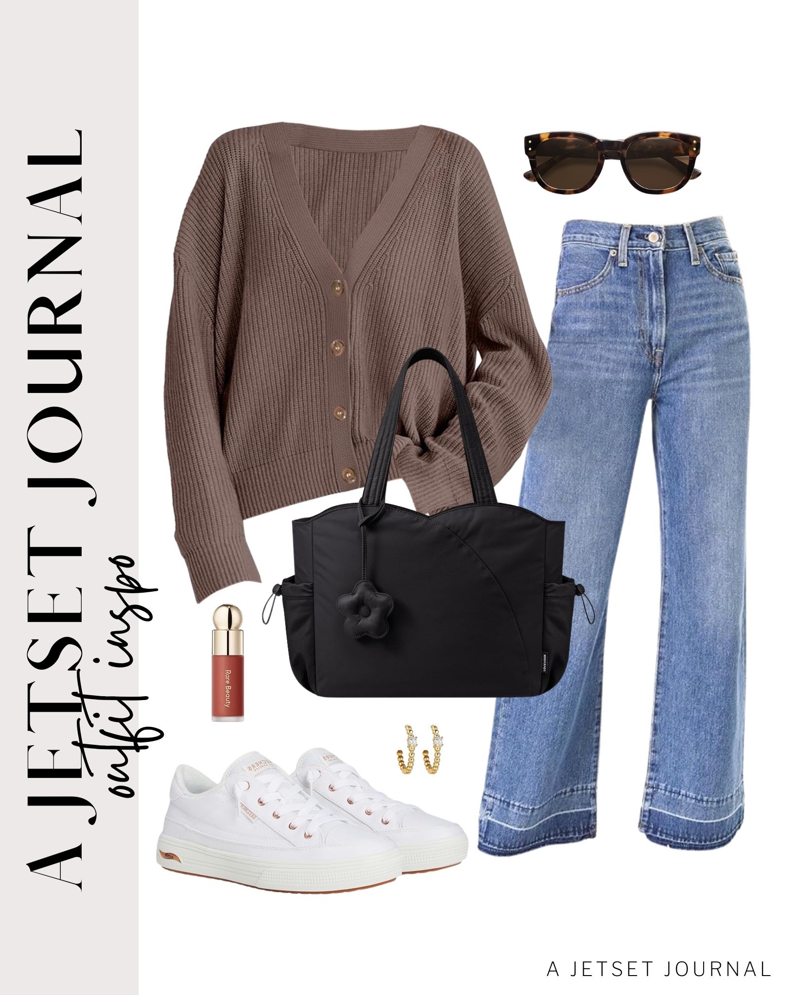 Comfy and simple outfit idea with a cardigan, wide leg jeans, and sneakers!
knit sweater, puffy tote bag, rare beauty blush, amazon finds, affordable look, fall fashion, beauty must have, trendy style, fashion accessories, fall outfit idea

#LTKStyleTip #LTKSeasonal #LTKU