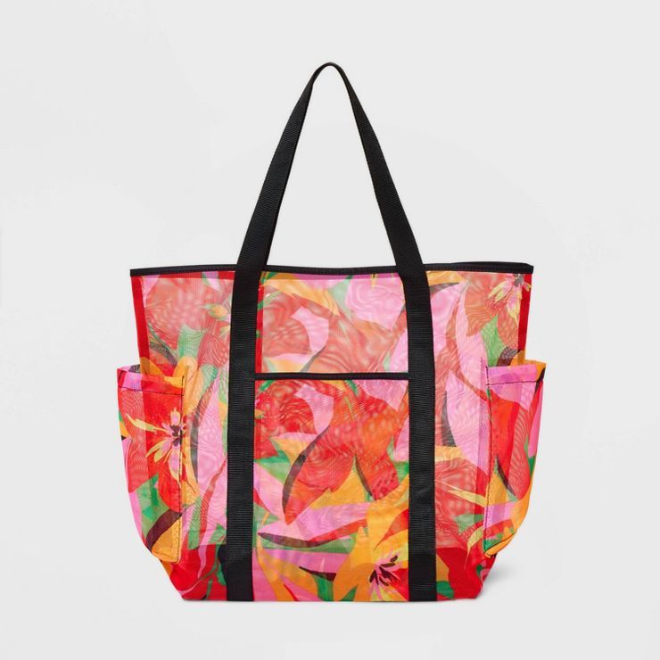 Floral Print Mesh Tote Handbag - Shade & Shore™ | Target