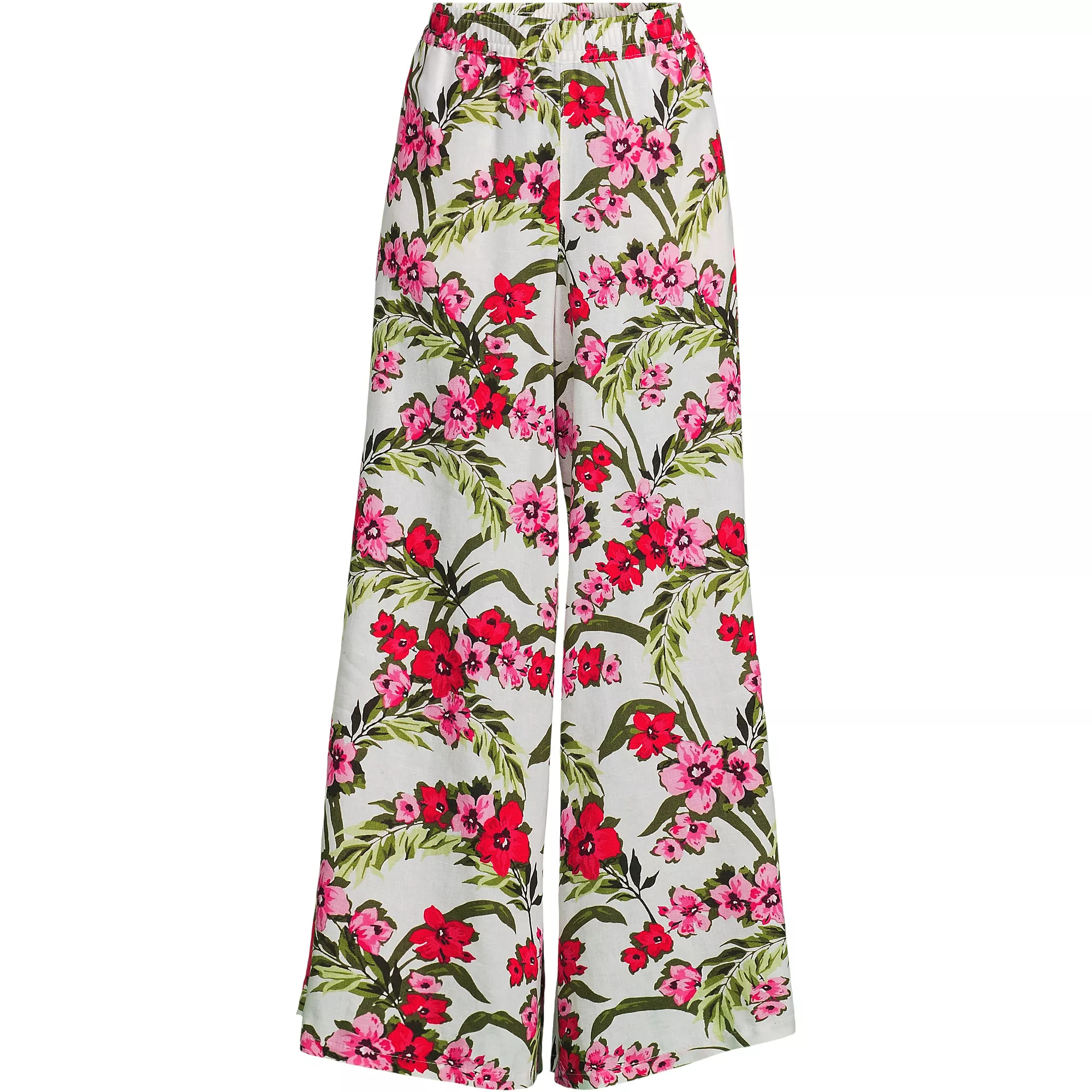 Women's Linen High Rise Palazzo Pants - Set Bottom | Lands' End (US)