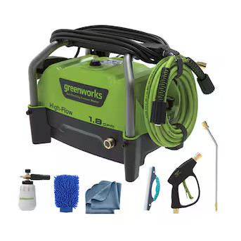 Greenworks High Flow Automotive 1200-PSI 1.8-GPM Cold Water Electric Pressure washer with 3 Spray... | Lowe's