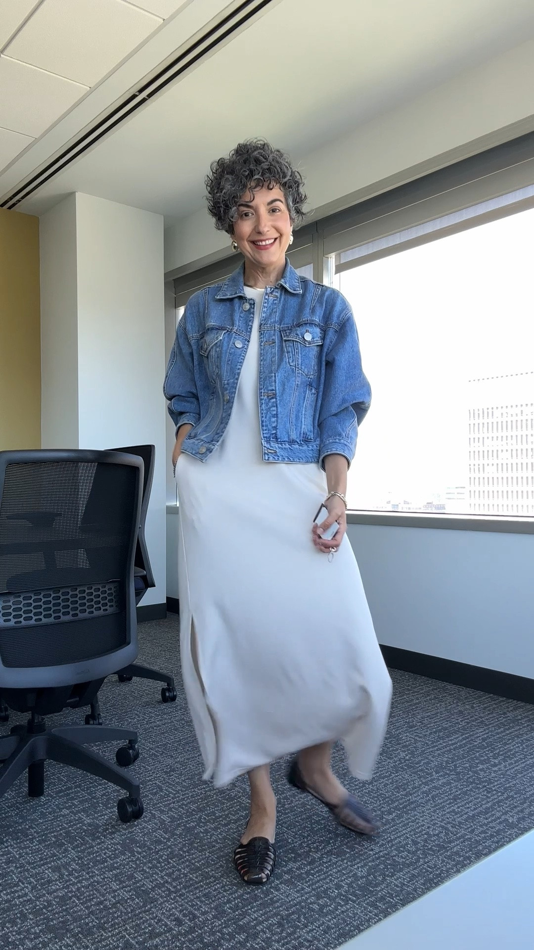 Wednesday office OOTD - wearing a small in dress. Denim jacket is older but I linked similar. Shoes run TTS!

#LTKootd #LTKgrwm