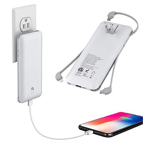 10000mAh Q Portable Charger, Ultra Slim USB C Power Bank, 4 Output Dual Input External Battery Pack  | Amazon (US)