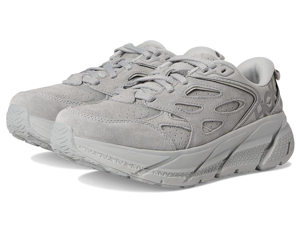 HOKA Clifton L Suede Shoes Limestone/Limestone: Men's 6.5 - Women's 7.5 Medium | Zappos.com