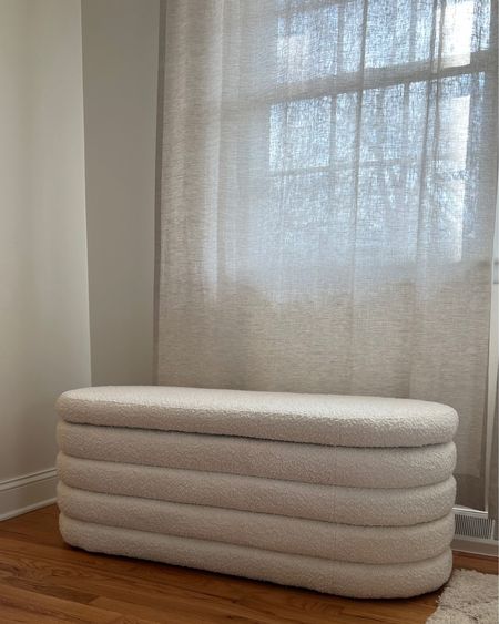 Sheer bedroom curtains (from Amazon) in our bedroom!! Color: Light Natural
Looks great with our new ottoman

#LTKhome