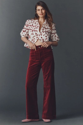 The Colette Full-Length Velvet Pants by Maeve | Anthropologie (US)