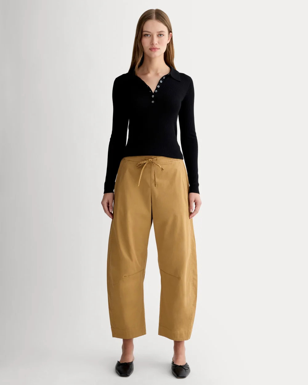 Everlane Easy Barrel Pant In Oak Brown, Size XXS, Cotton | Everlane