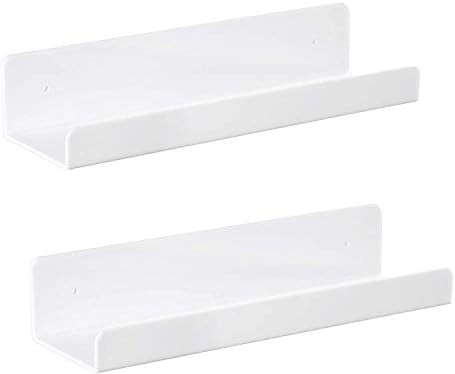 IEEK 15 Inch White Floating Wall Shelf,Modern Picture Display Ledge and Wall Book Shelves for Kid... | Amazon (US)