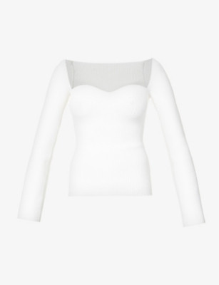 Chiara sweetheart neckline stretch-knit top | Selfridges