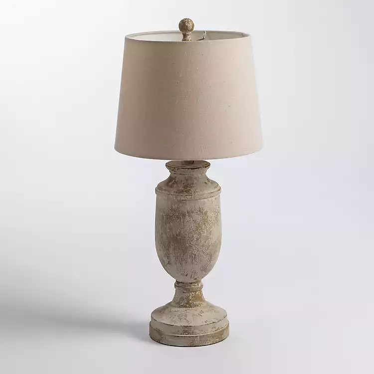 Distressed Ivory Urn Table Lamp | Kirkland's Home