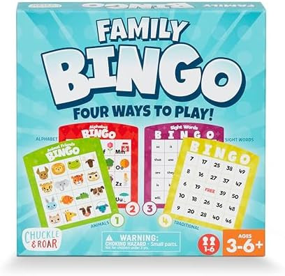 Chuckle & Roar Family Bingo – Educational Bingo Game for Kids Ages 3–6+ | Four Games in One: ... | Amazon (US)