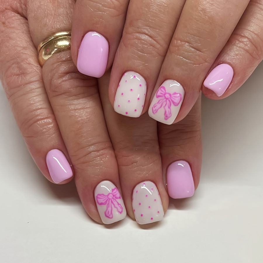 Oval Gentle Cute Pink Kawaii White Pink Bow Pink Small Dots - Temu | Temu Affiliate Program