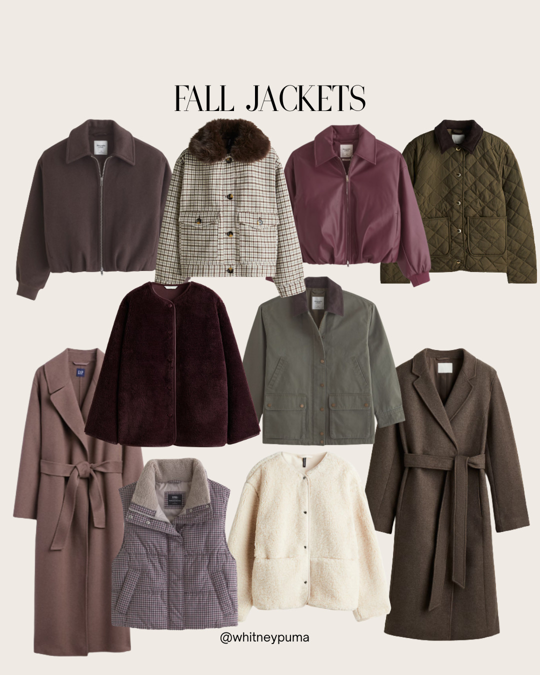 Fall Jackets | Wool Coat | Faux Fur | Vest |  Barn Coat | long coat | plaid | quilted jacket | belted jacket | tie belt jacket | leather jacket | abercrombie | H&M | Affordable jackets, coats and outerwear 

 #LTKSeasonal