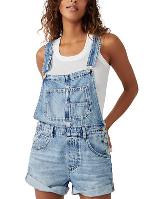 Women's Ziggy Cotton Adjustable-Straps Shortalls | Macy's