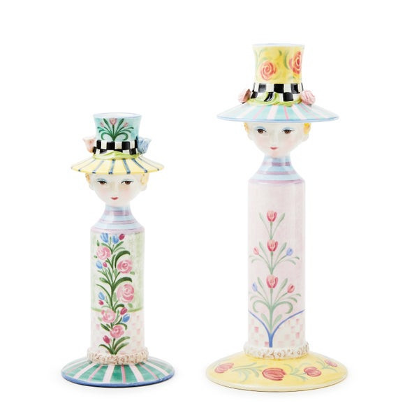 MacKenzie-Childs Rosy Meadow Lady Candle Holders | MacKenzie-Childs