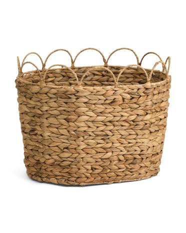 16in Oval Tapered Basket With Scallop Trim | TJ Maxx