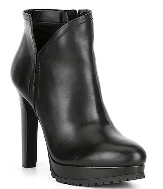 Gianni Bini Omarrah Leather Lug Sole Platform Booties | Dillard's | Dillard's