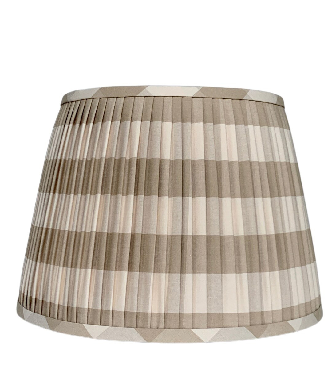 Biege  Camden Check Pleated Lampshade- Lamp Shade-Natural buffalo check Pleated sconce chandelier... | Etsy (US)