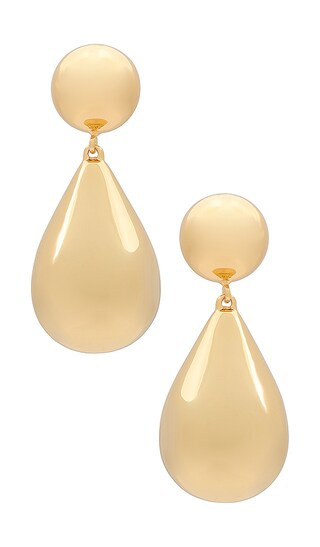 Small Dome Teardrop Earrings in Gold | Revolve Clothing (Global)