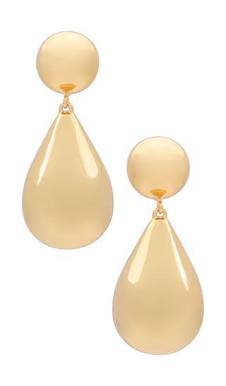 Small Dome Teardrop Earrings in Gold | Revolve Clothing (Global)