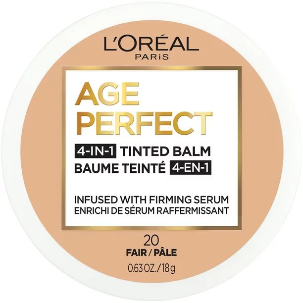 L'Oreal Paris Age Perfect 4-in-1 Tinted Face Balm Foundation, Fair 20, 0.609 fl. oz. - Walmart.co... | Walmart (US)