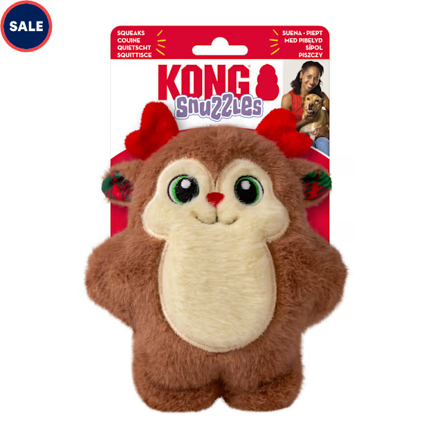 KONG Holiday Snuzzles Reindeer Dog Toy, Small | Petco