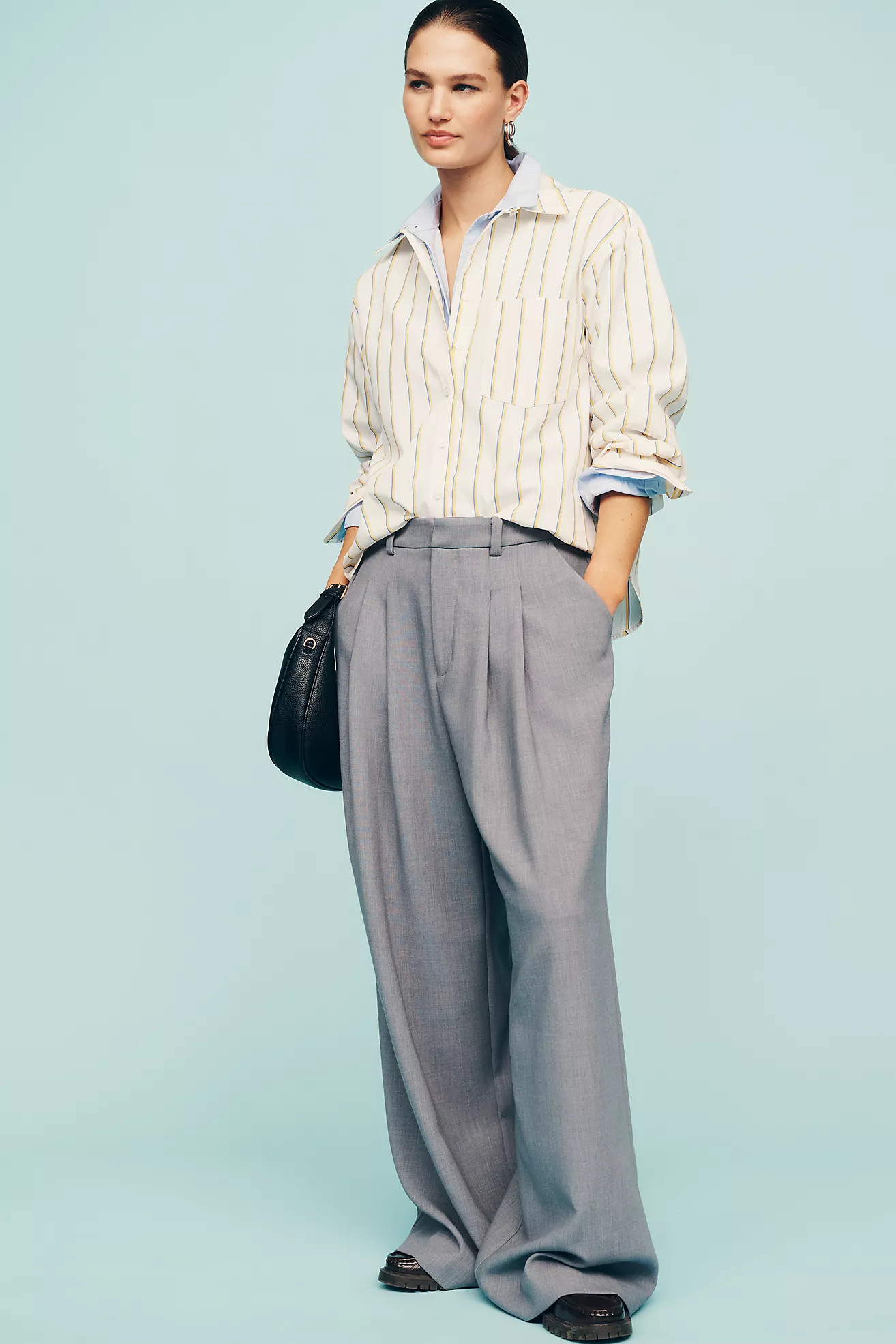 Avery Wide-Leg Pleated Trousers by Maeve | Anthropologie (US)