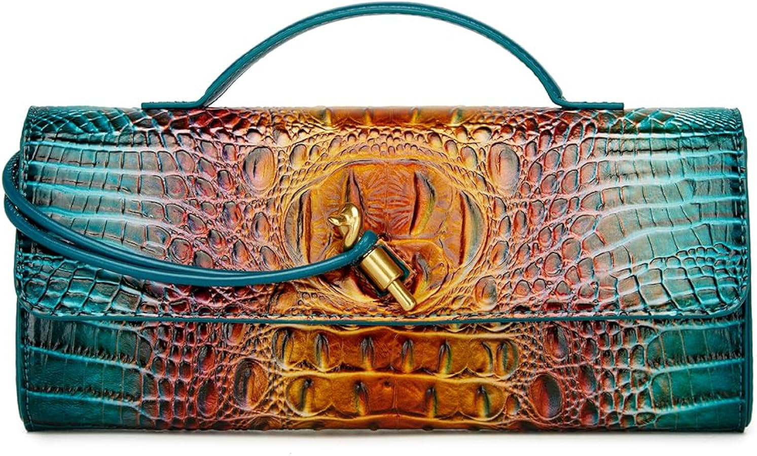 Trendy Women Crocodile Evening Clutch Purse Crossbody Shoulder Handbag Cute Vegan Leather Satchel... | Amazon (US)