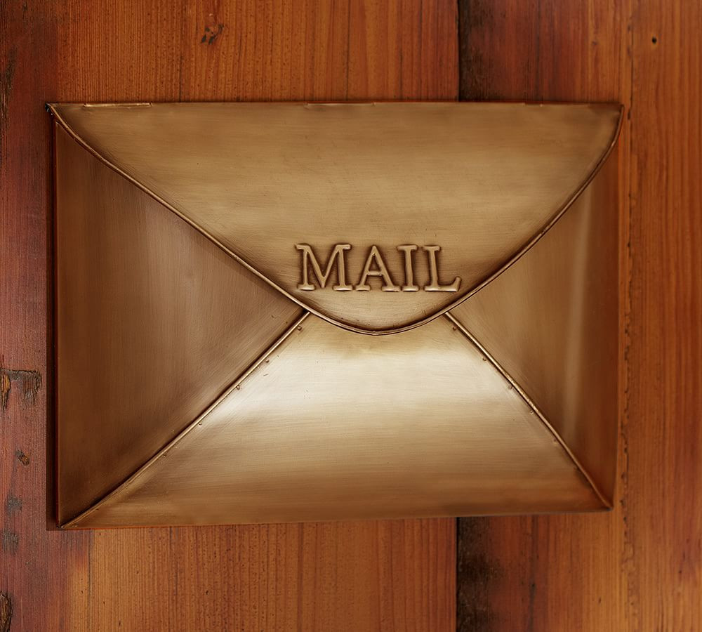 Envelope Mailbox, Vintage Brass | Pottery Barn (US)