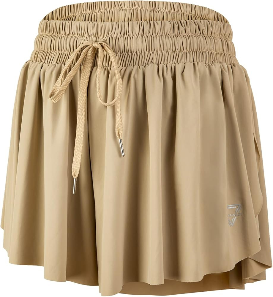 luogongzi 2 in 1 Flowy Running Shorts for Women Gym Yoga Athletic Womens Workout Biker Spandex Lo... | Amazon (US)