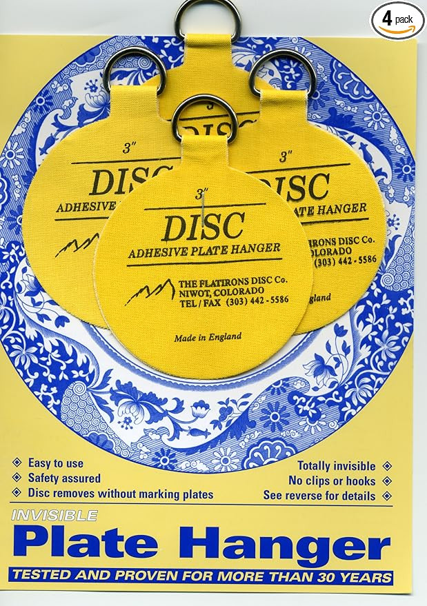 Invisible English Disc Adhesive Medium Plate Hanger Set (4-3 Inch Hangers) | Amazon (US)