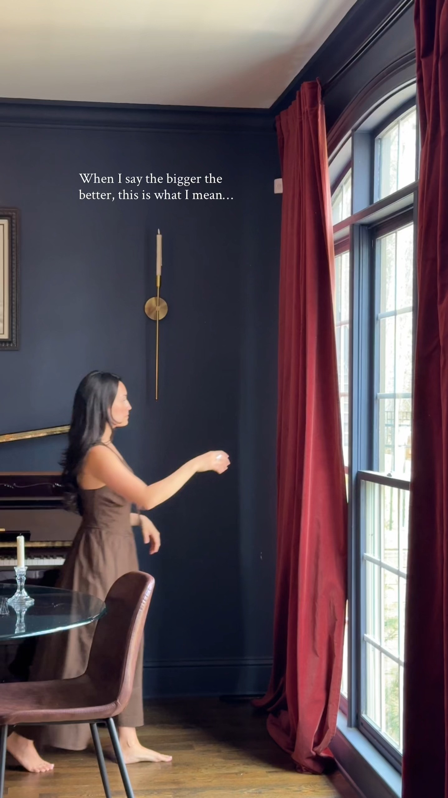 The burgundy velvet was nice at first, but it felt too heavy for the space.

These 18ft curtains from Homerilla draws your eye up and balances the visual weight of the living room. Plus it adds a beautiful softening.

Use discount code “Miranda17” for 17% off 🫶 

 #LTKHome