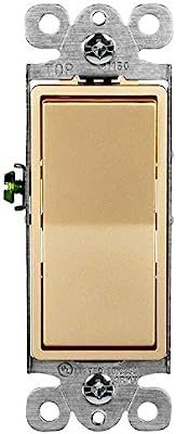 ENERLITES Elite Series Decorator Rocker Light Switch, 15A 120V/277V, Single Pole, 3 Wire, Groundi... | Amazon (US)