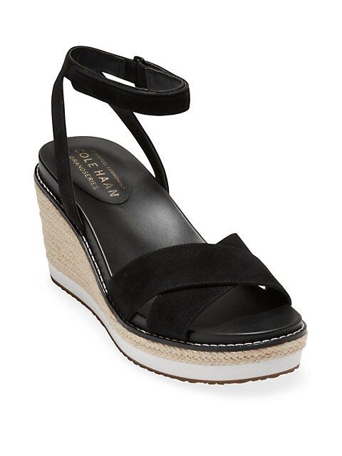 Cole Haan CloudFeel Leather Espadrille Wedge Sandals | Saks Fifth Avenue