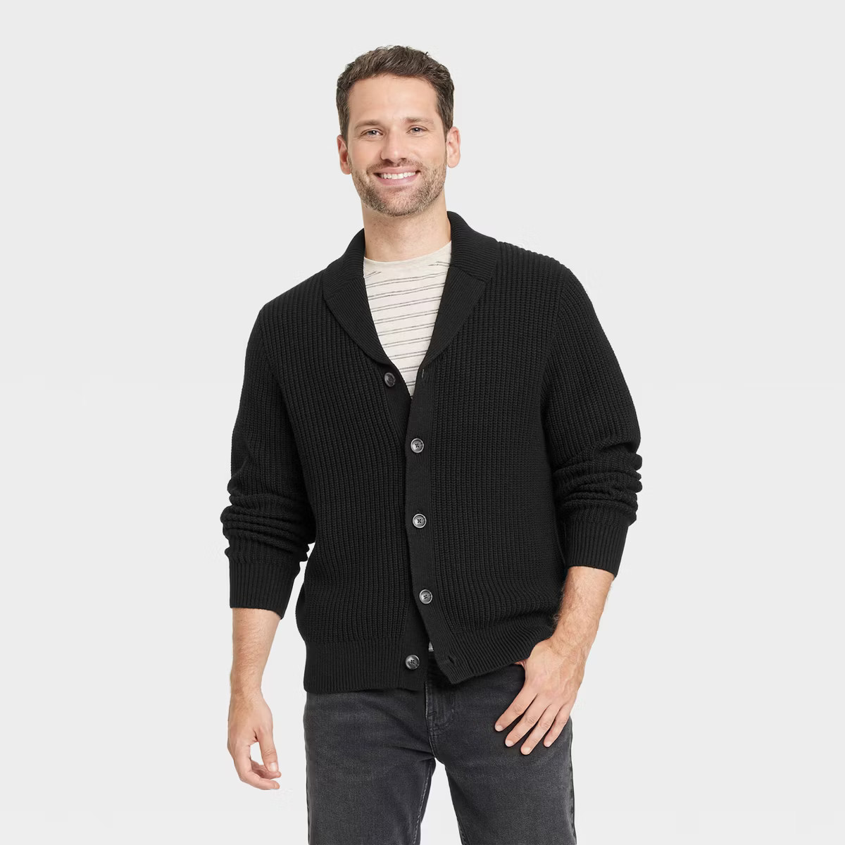 Men's Shawl Collared Cardigan - Goodfellow & Co™ Black XL | Target