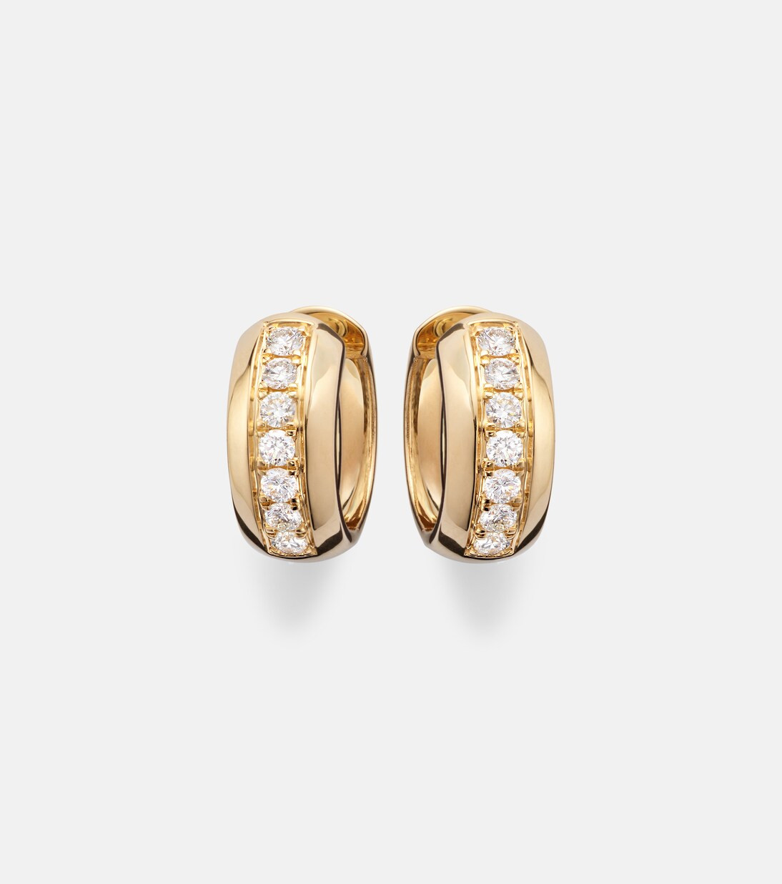 14kt gold huggie earrings with diamonds | Mytheresa (INTL)