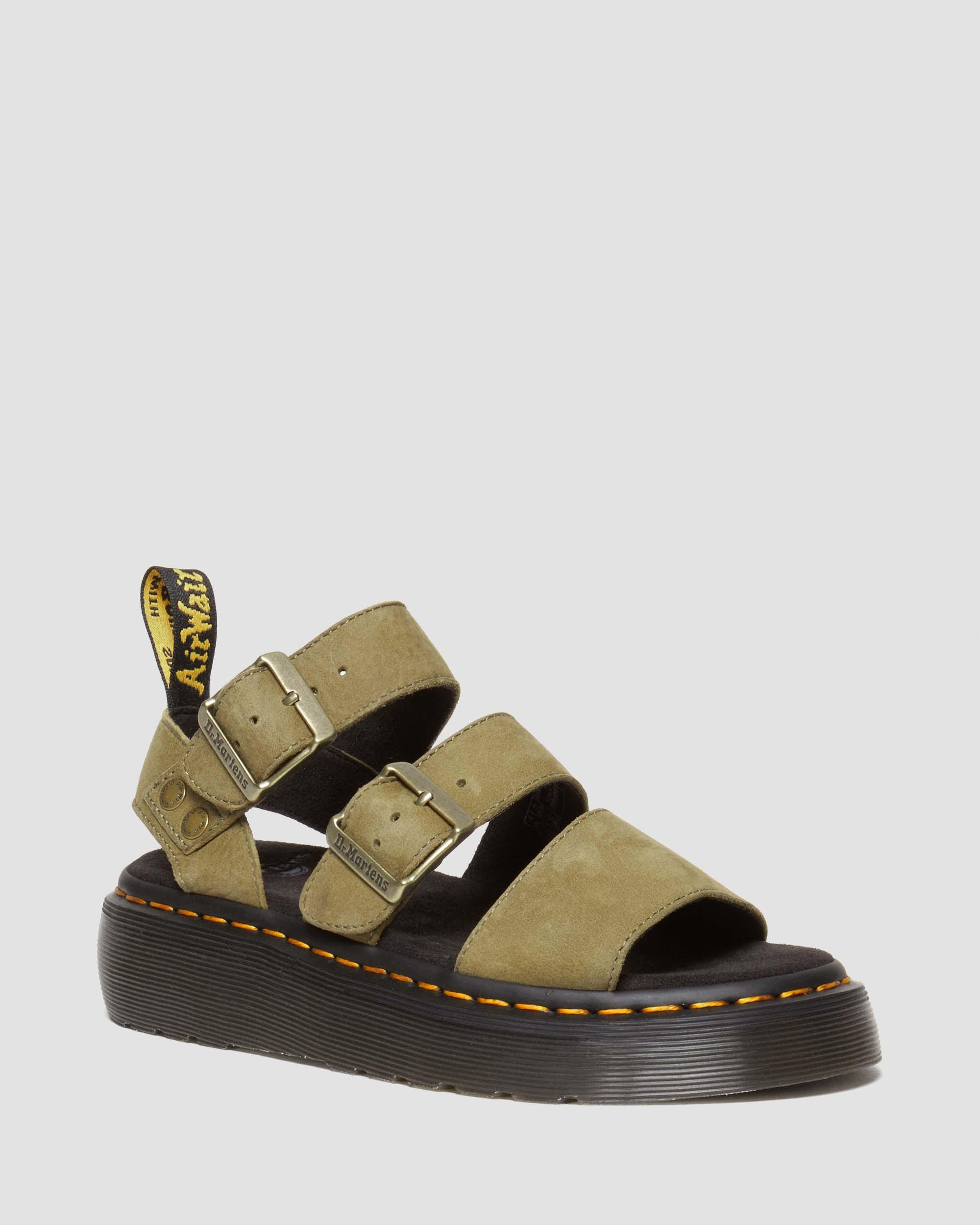 Gryphon Tumbled Nubuck Leather Platform Sandals | Dr. Martens