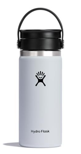 Hydro Flask Water Bottle - Insulated Stainless Steel - Wide Mouth Flex Lid, Non Spill, Leakproof and Refillable in 16 Oz White | Amazon (US)