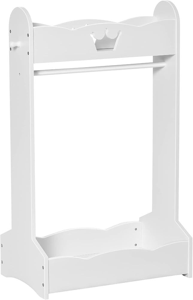 HOMCOM Kids Clothes Rail Wooden Hanging Rack with Storage Shelves Children Garment Freestanding W... | Amazon (UK)
