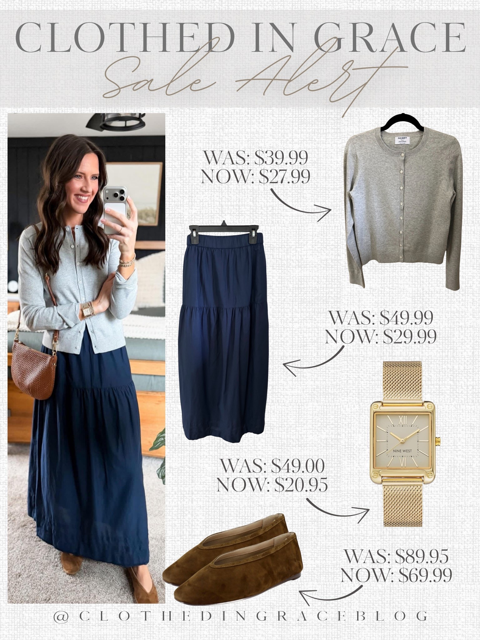 Spring Capsule outfit on sale 

Skirt - small tall
Cardigan - medium tall (size up) 
