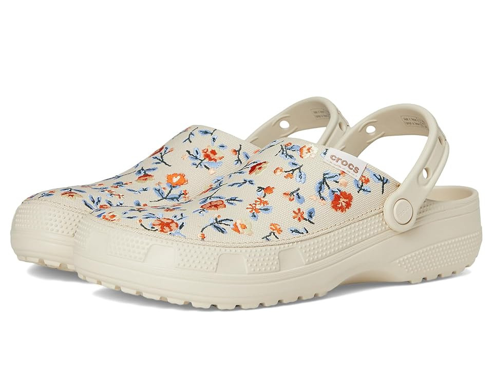 Crocs Classic Crafted Canvas Clogs Clog Shoes Floral Frappe : Men's 7 - Women's 9 Medium | Zappos