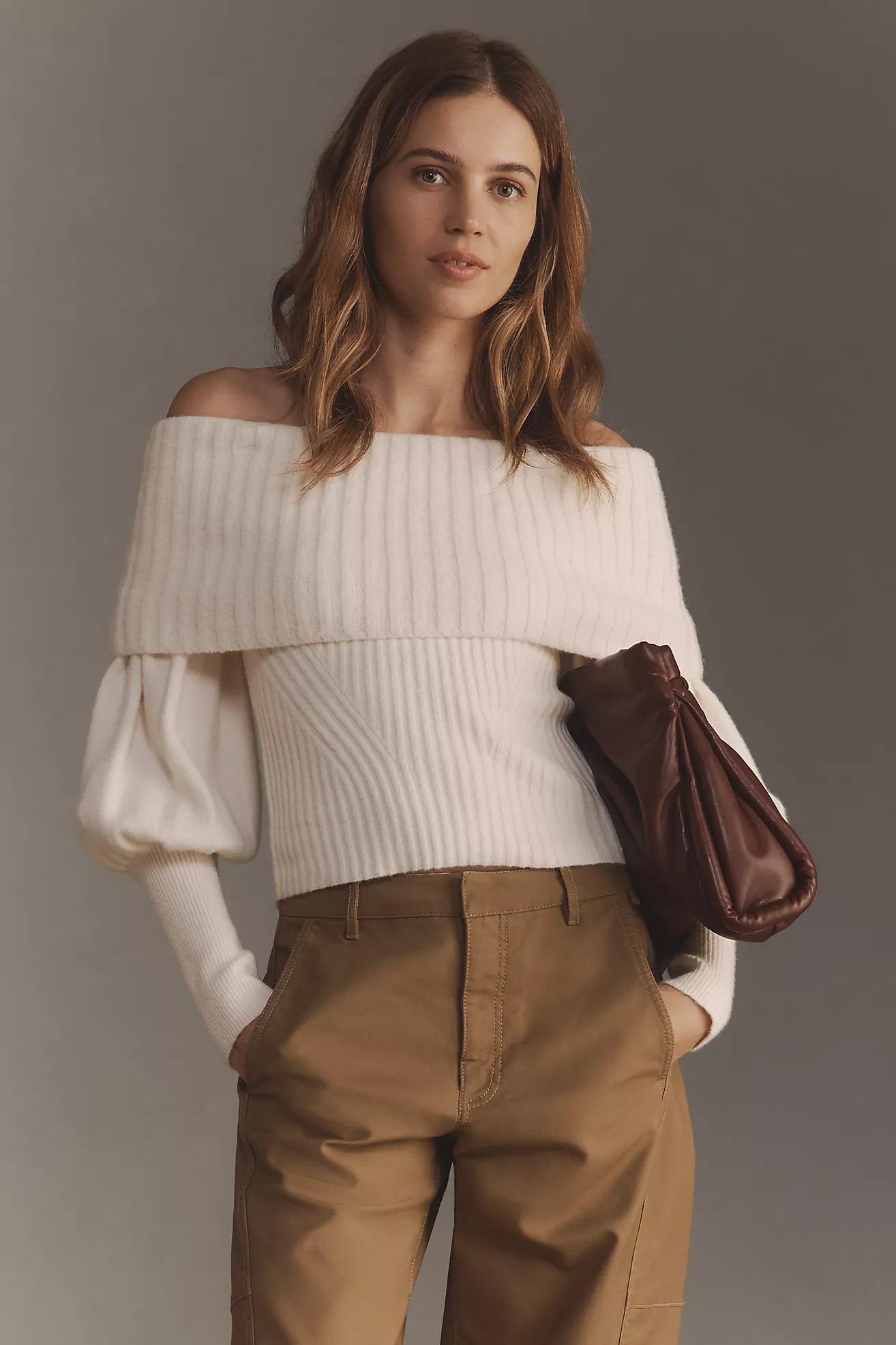 The Tessa Off-The-Shoulder Puff-Sleeve Sweater | Anthropologie (US)
