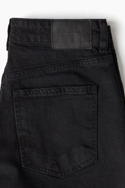 Regular Denim Shorts - Black/washed - Ladies | H&M US | H&M (US + CA)