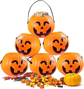 HANSGO Mini Halloween Portable Pumpkin Bucket, 12PCS 2.5 inches Small Halloween Pumpkin Candy Buc... | Amazon (US)