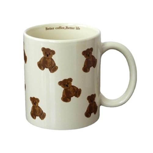 Cute Vintage Cartoon Bear Mugs Ceramic Coffee Mug Water Cup 350ml/12oz Funny Novelty Gift for Wom... | Amazon (US)