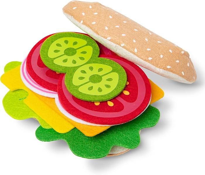 Melissa & Doug Felt Food Sandwich Play Food Set (33 pcs), Orange, 1 Count | Amazon (US)