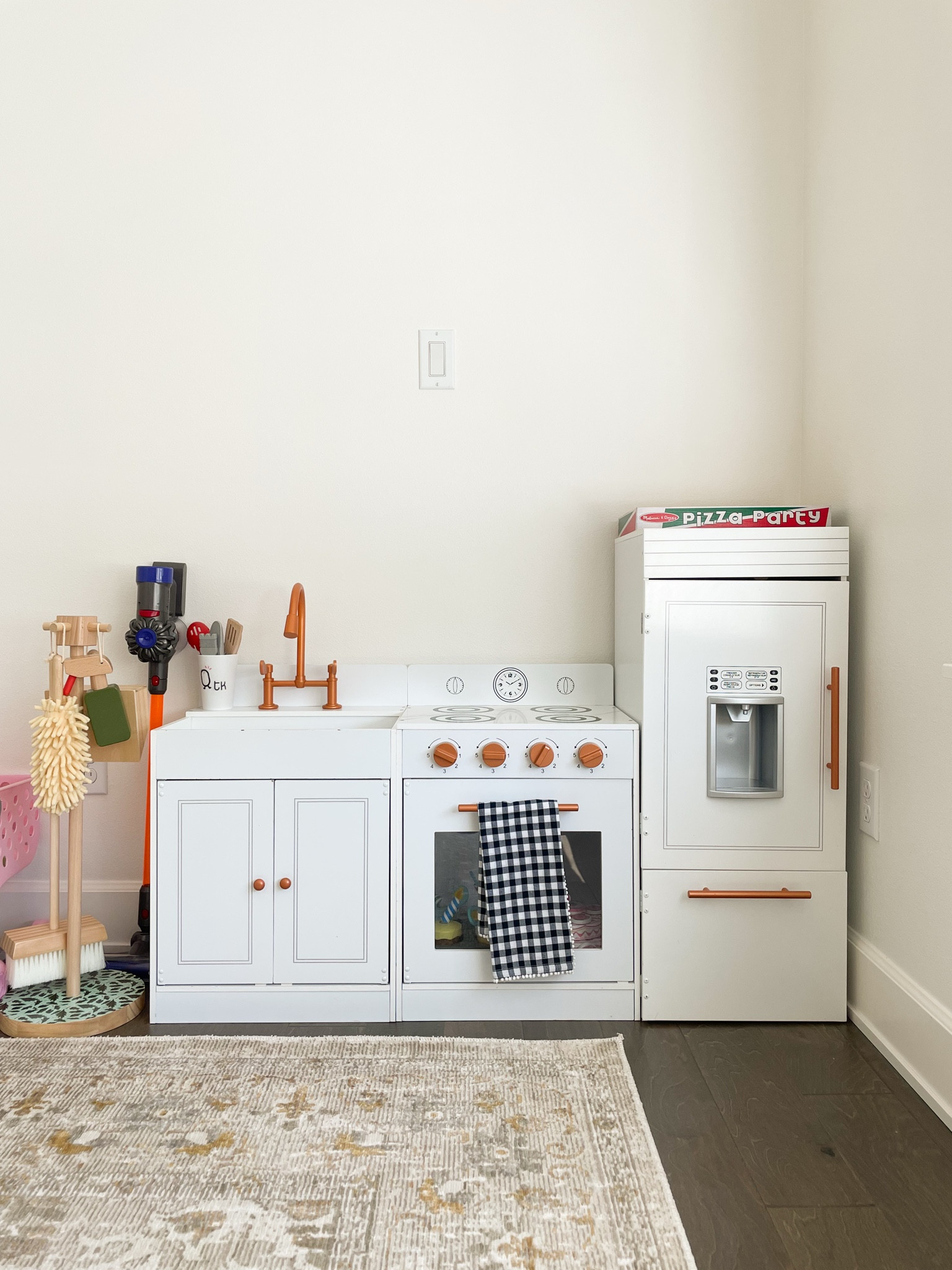 Kitchen play set for a toddler girl! Christmas gift. It's white and rose gold. Casdon Dyson Cordless Vacuum, Melissa and doug pizza party play set

#LTKHoliday #LTKKids #LTKHome