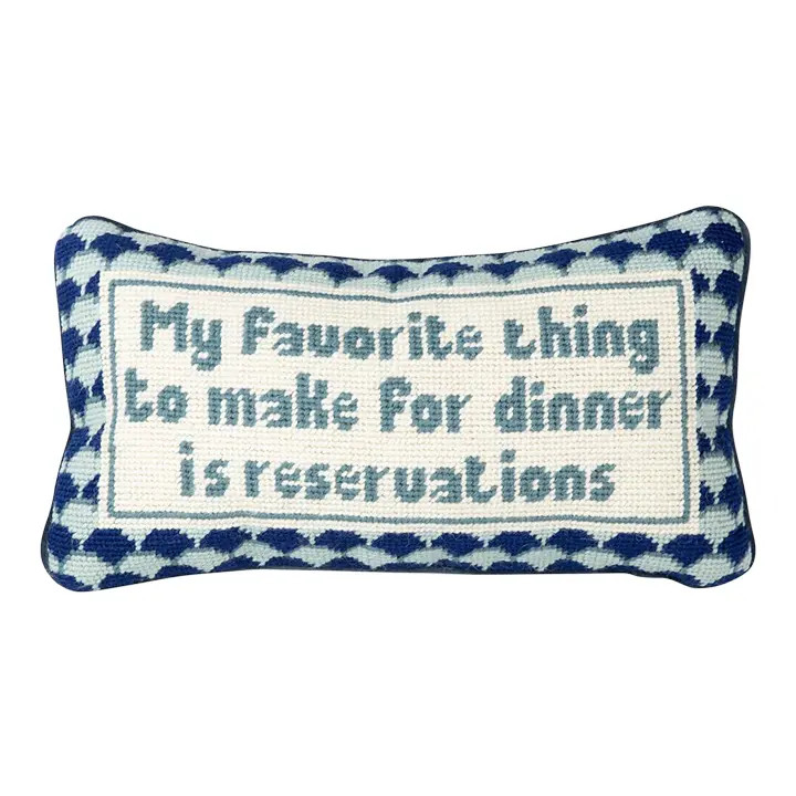 Furbish Reservations Needlepoint Pillow | Chairish