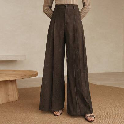 Spring Casual Loose Wide Leg Pants, Relaxed Fit Trouser | SHEIN