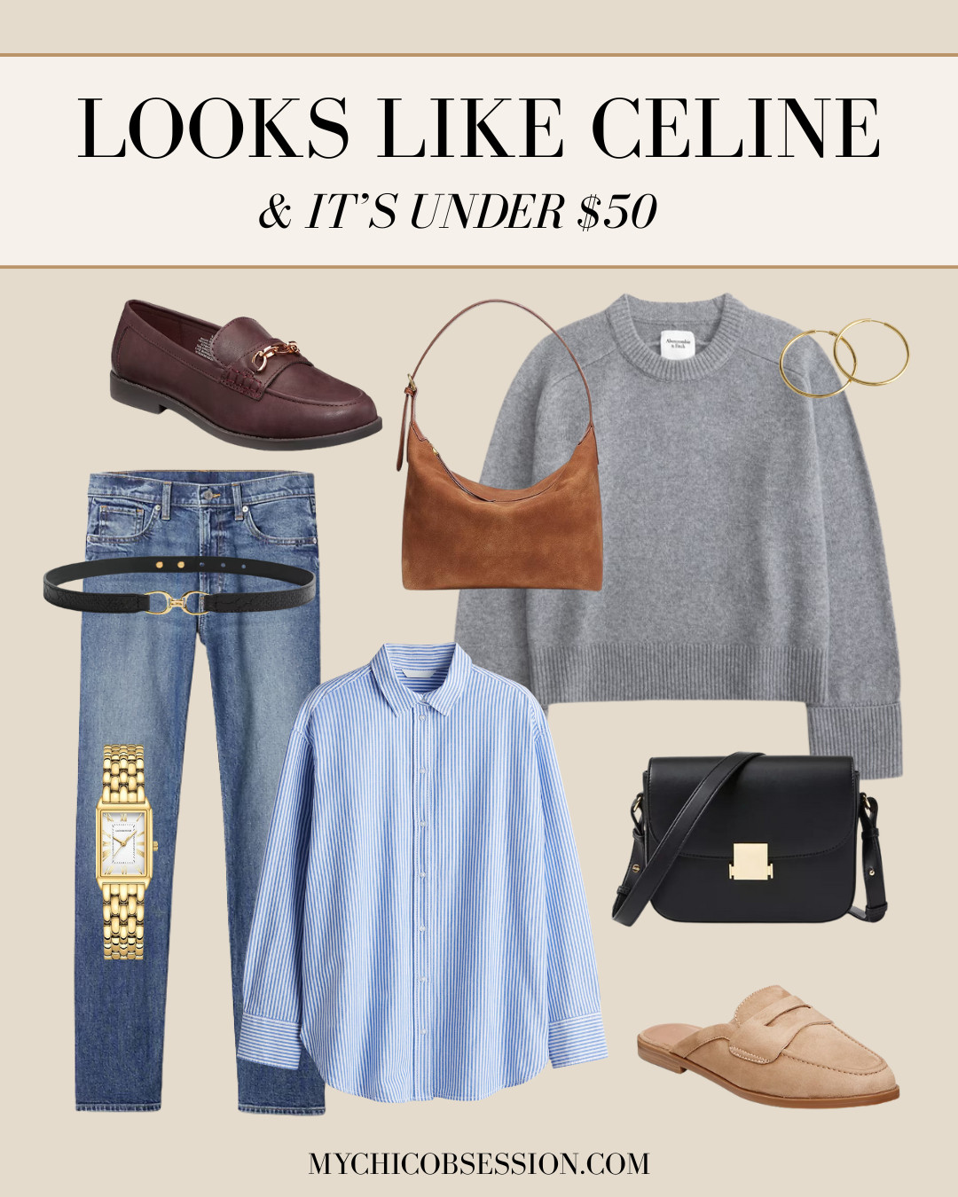 Looks like Celine... and it's under $50! Think classic loafers, knitwear, button-down shirts, and structured bags. 

 

#LTKSeasonal #LTKFindsUnder50 #LTKFindsUnder100