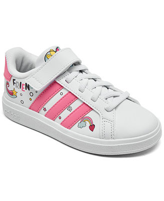 adidas Little Girls Disney Minnie Mouse Grand Court Casual Elastic Lace Sneakers from Finish Line... | Macys (US)
